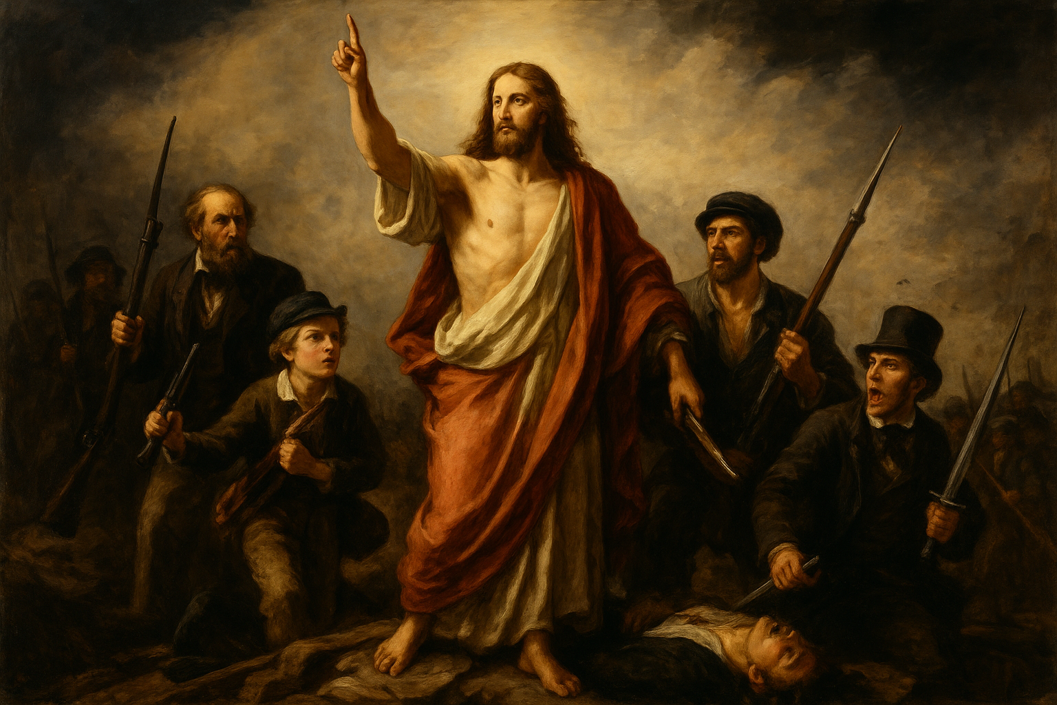 Jezus wiodący lud na barykady Jezus wiodący lud na barykady